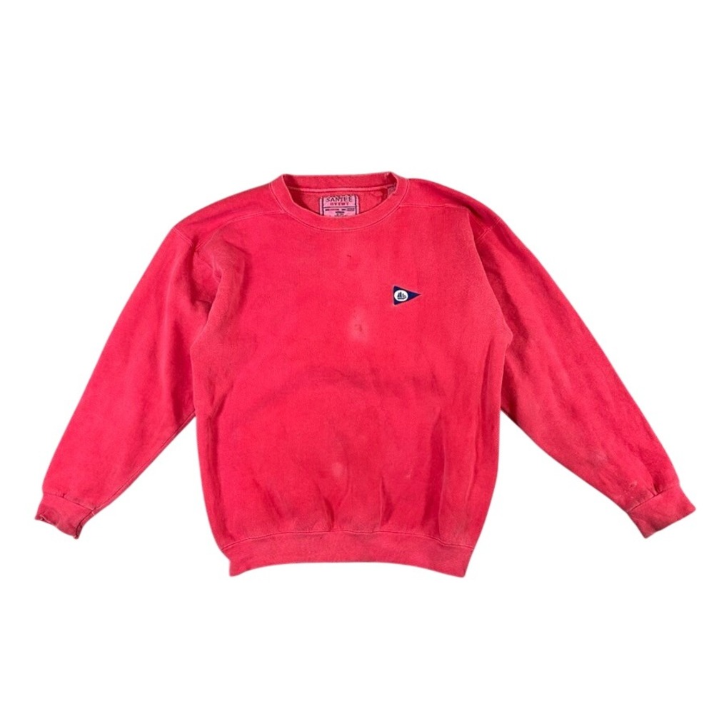 Vintage Santee HVYWT Red Crewneck Sweatshirt Sailboat Logo Made in USA Medium